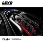 LEYO 4" cold air intake – fitted to Audi RS3 8V, pipe beside red engine cover - LEYO Thumbnail
