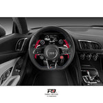 LEYO S tronic paddle shift extensions V3 – red pair fitted in Audi R8 cockpit - LEYO Thumbnail