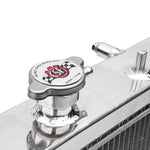 CSF 2-row aluminium radiator – Subaru Impreza WRX/STI GD – filler neck and CSF cap close-up - Cobb Tuning Thumbnail