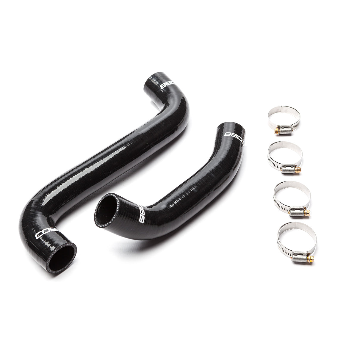 COBB silicone radiator hoses – Subaru WRX STI – black upper and lower hoses with four clamps