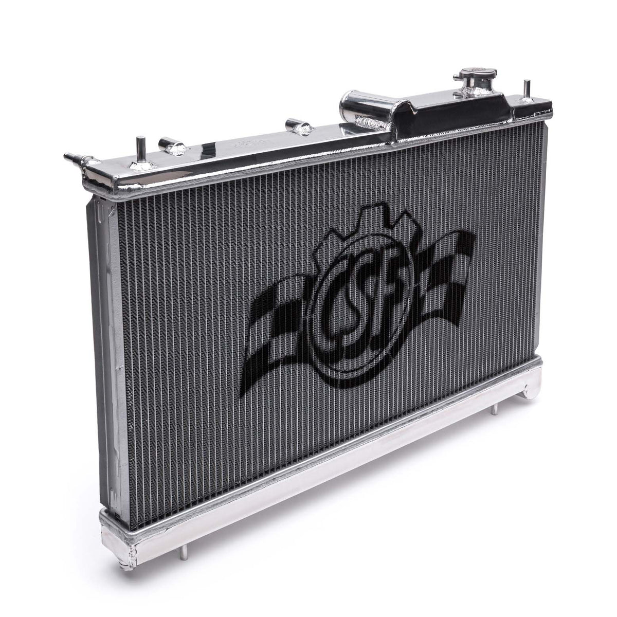 CSF 2-row aluminium radiator – Subaru WRX/STI – front three-quarter view of the core