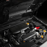 COBB top mount intercooler – Subaru WRX VB – black core installed, bonnet open - Cobb Tuning Thumbnail