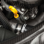 COBB silicone radiator hose kit – Subaru WRX VA – COBB logo hose at the engine end close-up - Cobb Tuning Thumbnail