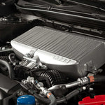 COBB top mount intercooler – Subaru Outback BT – silver core installed, close-up - Cobb Tuning Thumbnail
