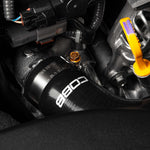 COBB silicone radiator hose kit – Subaru WRX VB – COBB logo hose at the engine end close-up - Cobb Tuning Thumbnail