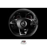 LEYO billet paddle shift extensions – Mercedes-Benz – steering wheel front view, paddles fitted - LEYO Thumbnail