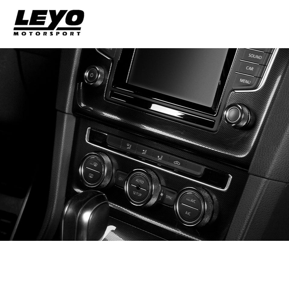 LEYO billet aluminium knob set 5pc – fitted to VW climate and radio controls