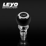 LEYO silver Nappa DSG shift knob – black leather with silver anodised base - LEYO Thumbnail