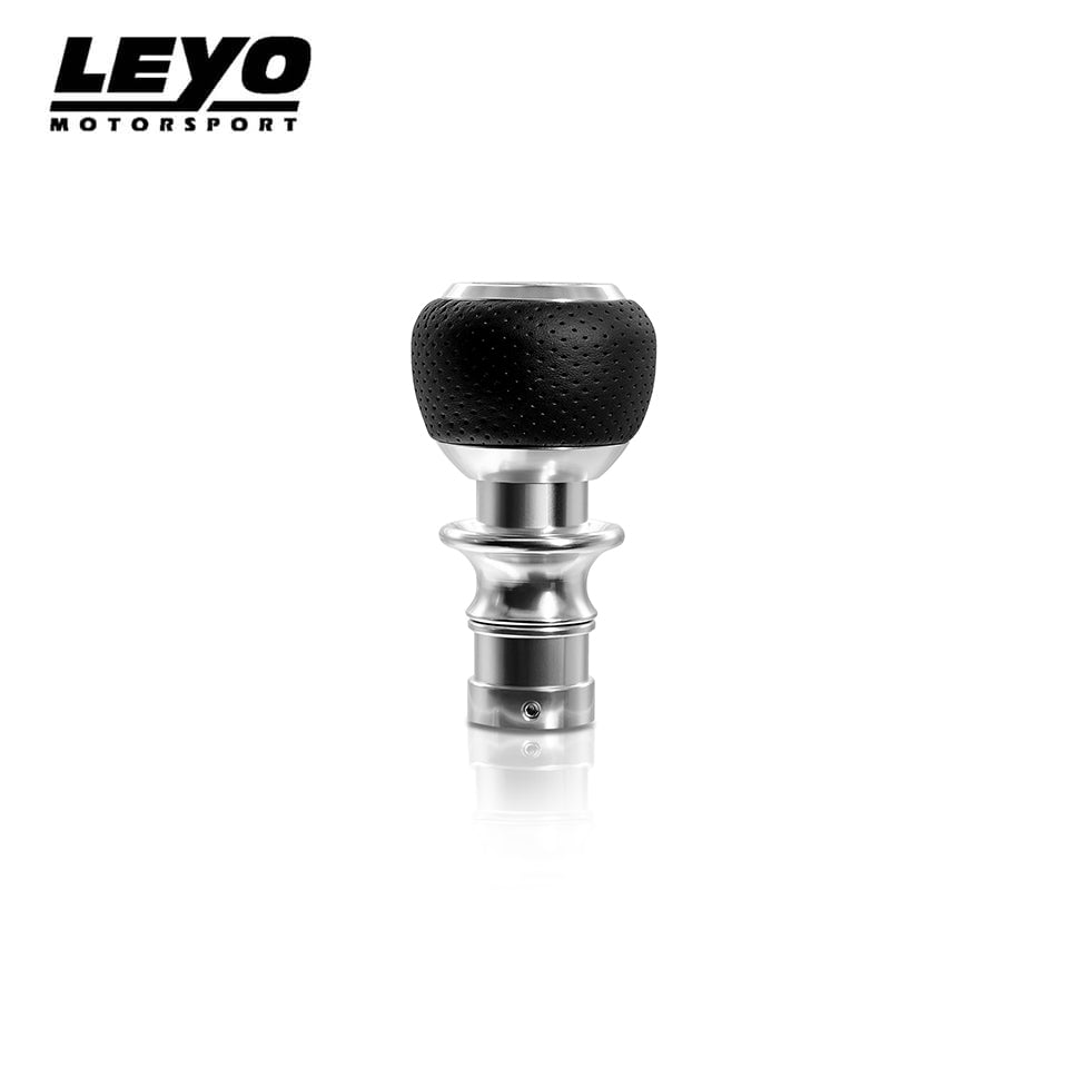 LEYO silver Nappa DSG shift knob – side profile on white