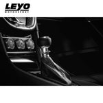 LEYO silver Nappa DSG shift knob – fitted in black-and-white console view (product illustration) - LEYO Thumbnail