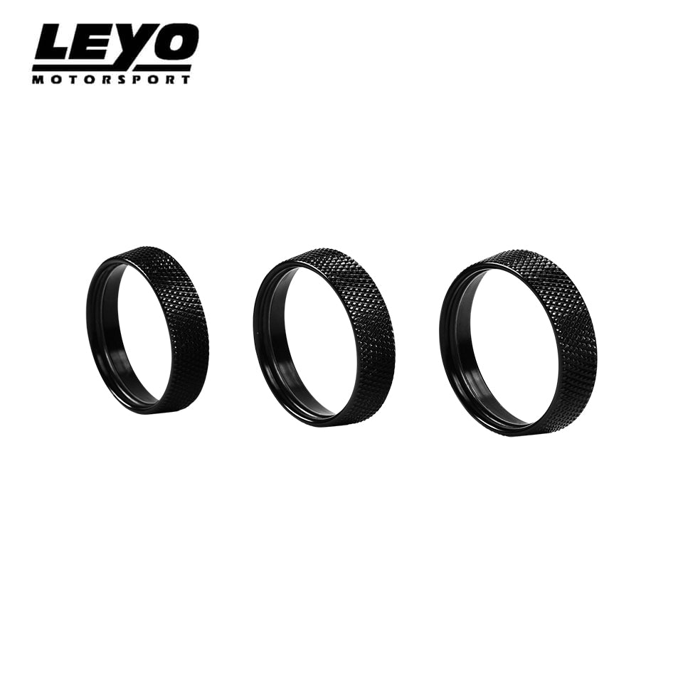 LEYO black billet knob set 3pc – VW – three rings side by side