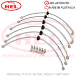 HEL Performance 6-line braided brake line kit with fittings and washers (product illustration) - HEL Performance Thumbnail