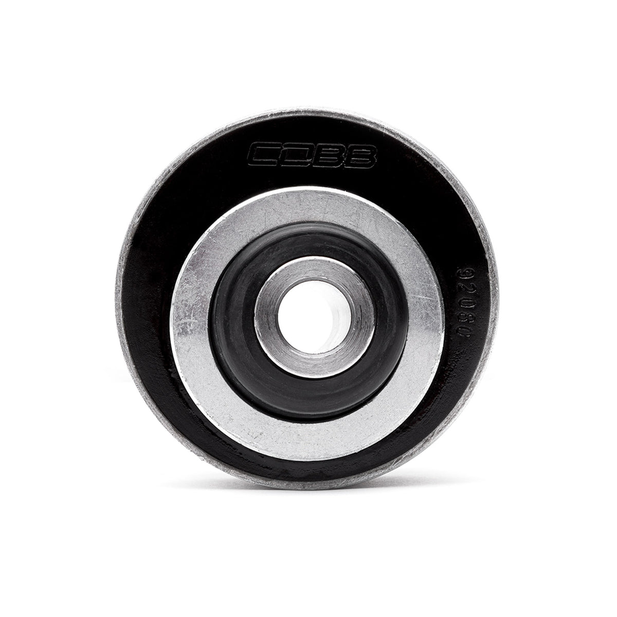 COBB front control arm inner bushing kit – bushing face with COBB logo