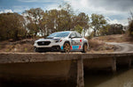 COBB lowering springs – Subaru WRX VB – lowered WRX on a bridge, front three-quarter - Cobb Tuning Thumbnail