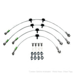 HEL Performance 4-line stainless braided brake line kit for the Honda S2000 (AP1 / AP2), shown with white hose and green tags - HEL Performance Thumbnail
