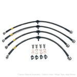 HEL Performance 4-line braided brake line kit for the Honda Integra Type R (DC5), shown with carbon-look hose and yellow tags - HEL Performance Thumbnail
