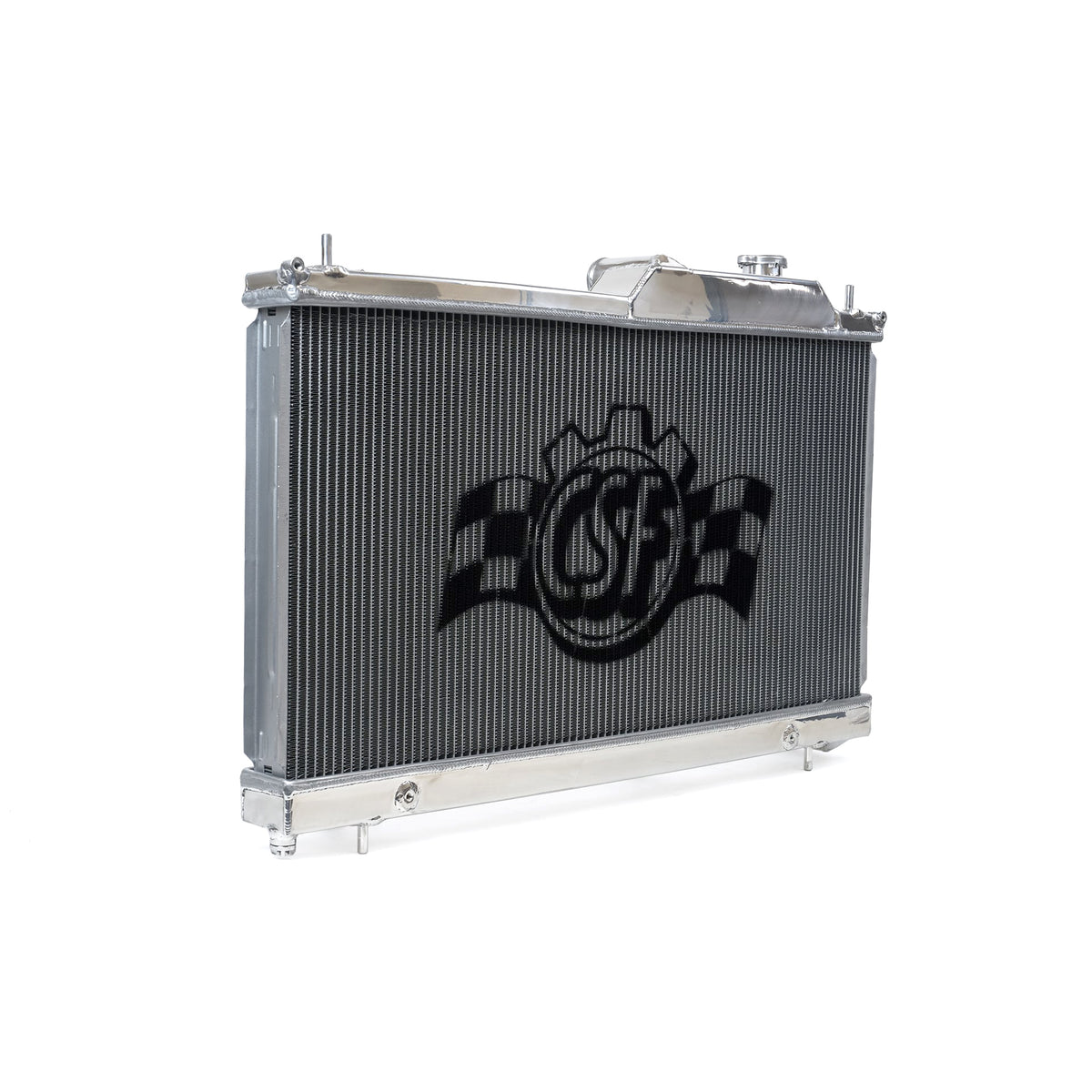 CSF 2-row aluminium radiator – Subaru Forester XT SJ – front view with CSF logo