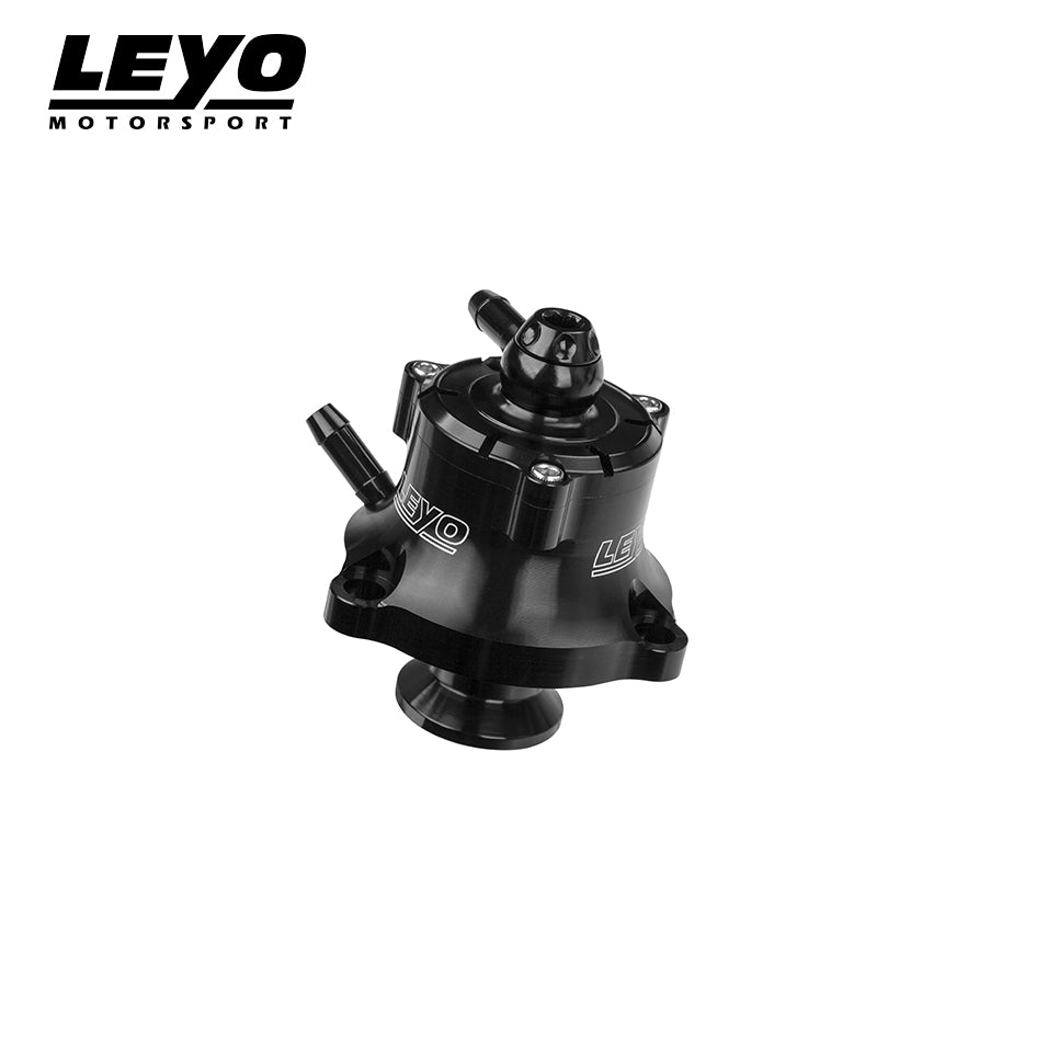 LEYO diverter valve kit – black valve, side view with logo