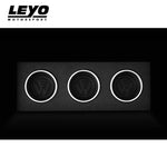 LEYO billet knob set 3pc silver – three rings in box over VW logo inserts - LEYO Thumbnail