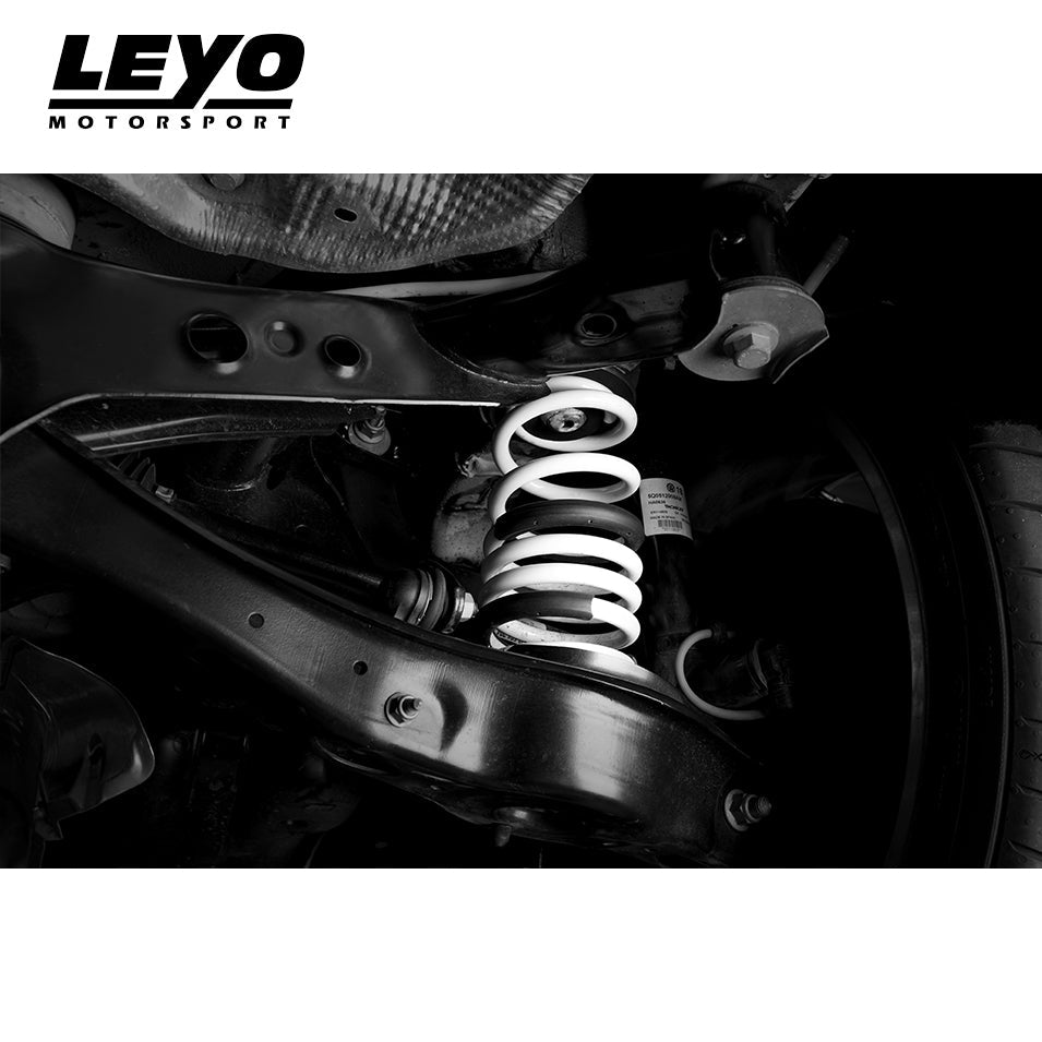 LEYO lowering springs – Golf R Mk7 – rear spring fitted under the car
