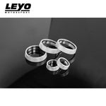 LEYO billet aluminium knob set 5pc – rings, angled close-up - LEYO Thumbnail