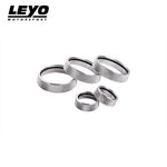 LEYO billet aluminium knob set 5pc – rings, low angle view - LEYO Thumbnail