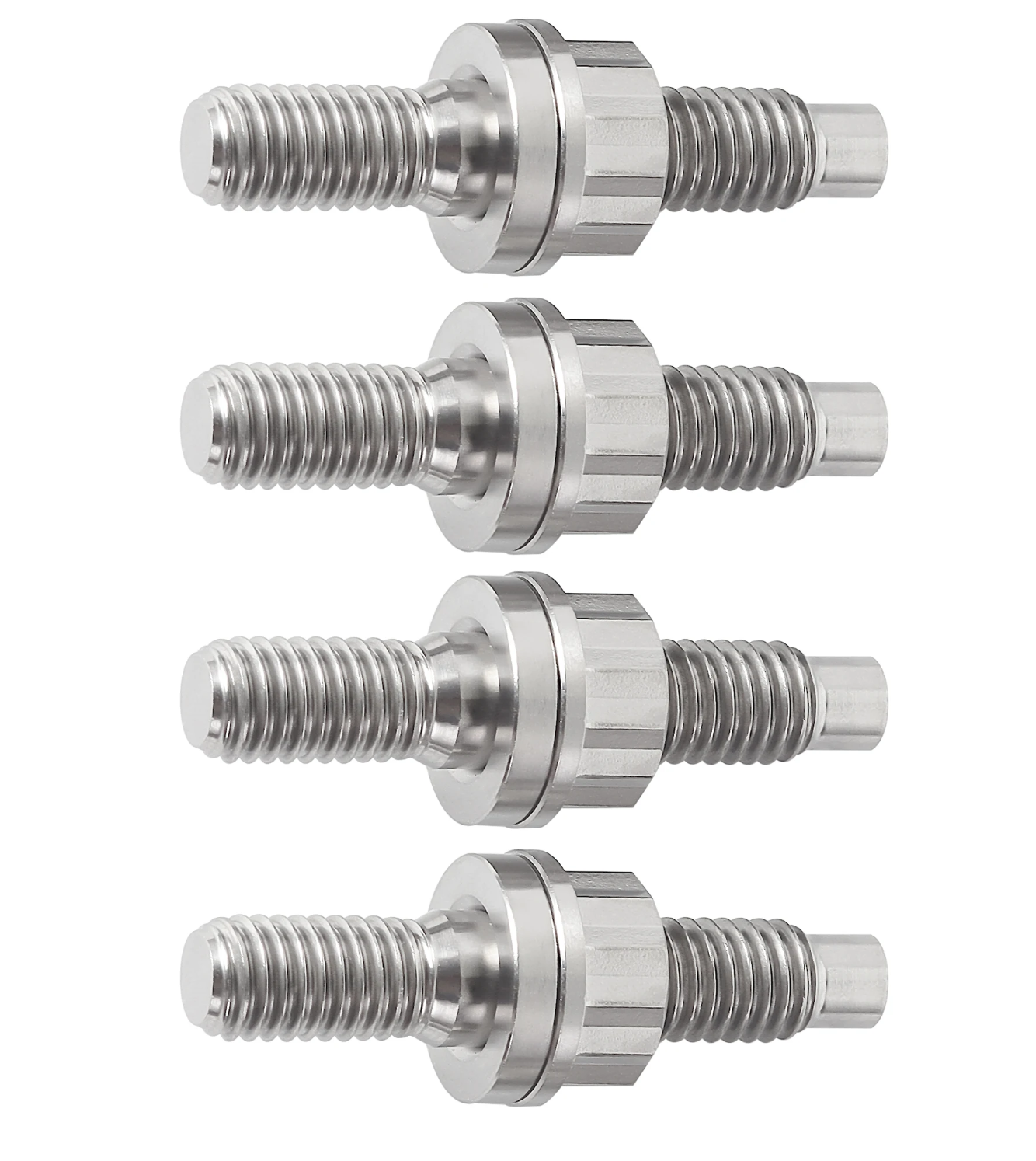 M10 x 1.25mm Titanium Stud, Washer & Lock Nut Kit – Pack of 4