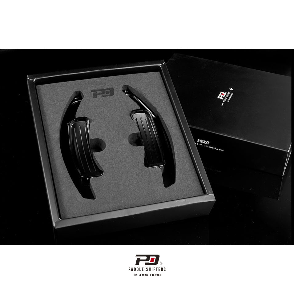LEYO Select Shift paddle shift extensions – Ford Mustang – pair in PD presentation box
