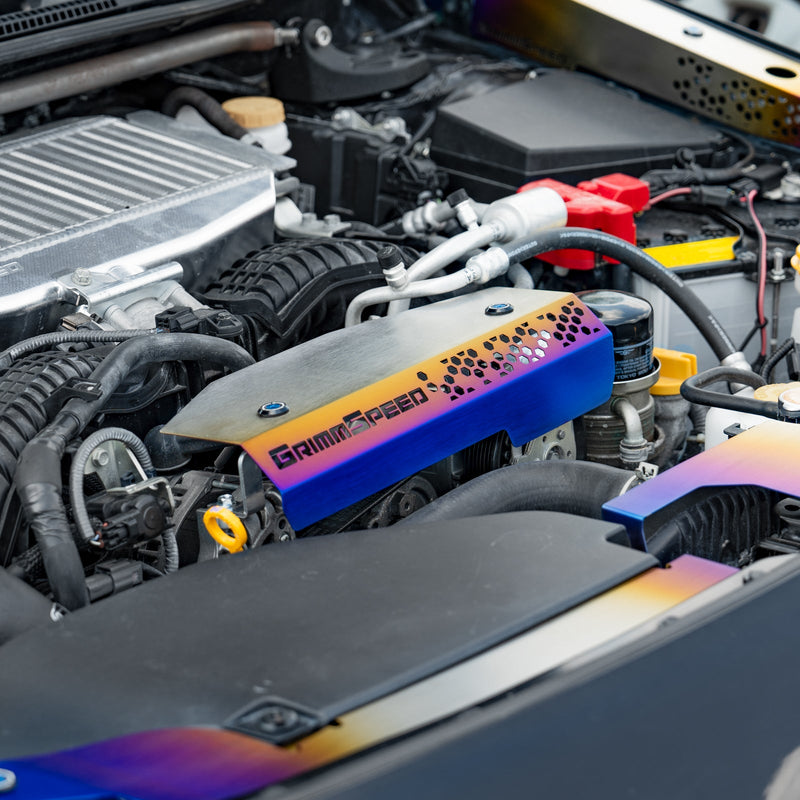 GrimmSpeed Titanium Pulley Cover - Subaru WRX (VBH/VNH) / Ascent 2019+ - Image 2 - GrimmSpeed