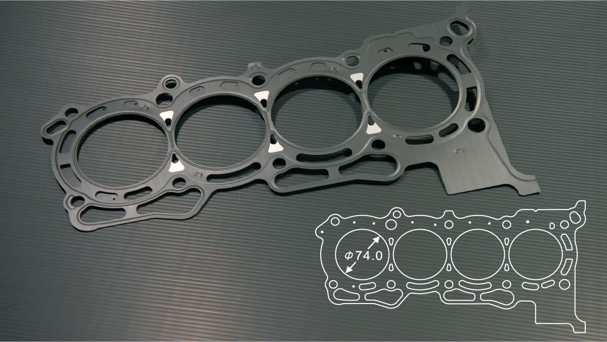 Siruda metal head gasket for L15A – 74 mm bore (product illustration)