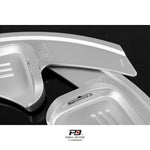 LEYO Sportline paddle shift extensions – silver pair overlapping, detail view - LEYO Thumbnail