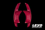 LEYO Gen 2 billet paddle shift extensions – Golf GTI/R Mk7 – red pair front view - LEYO Thumbnail