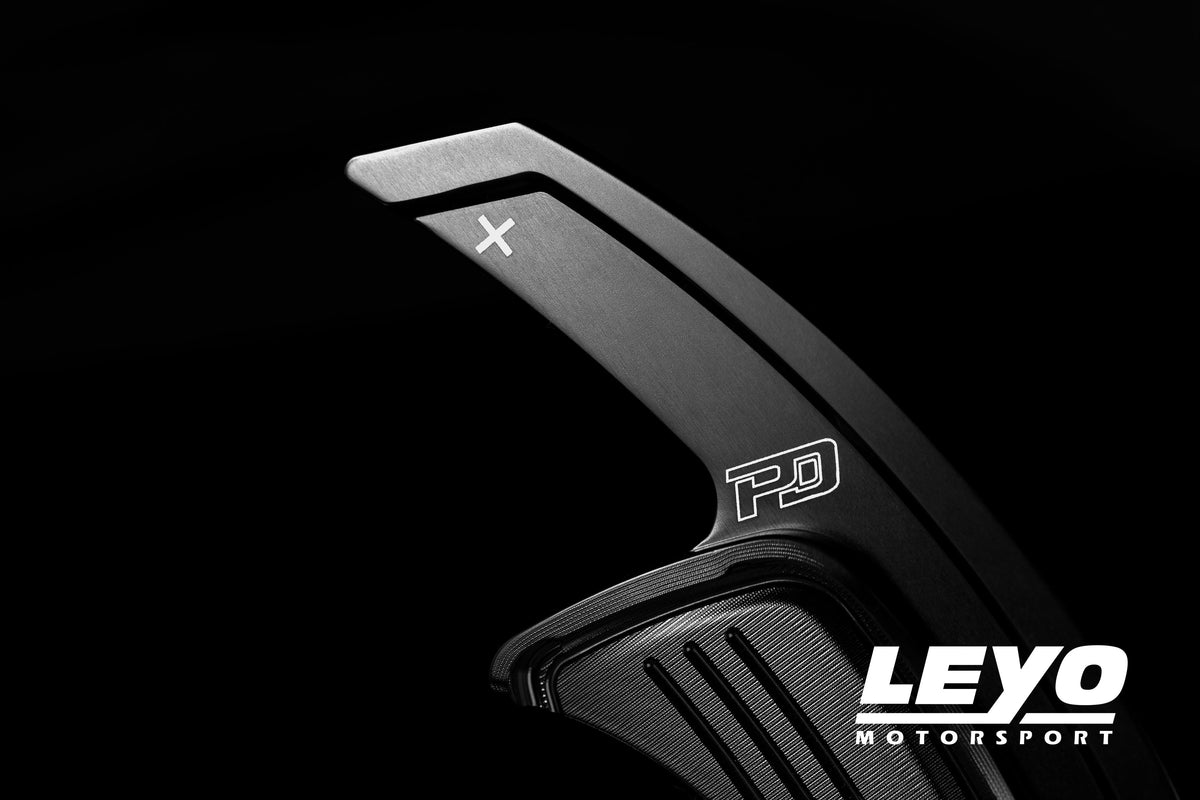 LEYO S tronic V4 paddle extension – close-up of plus paddle and ribbed inner clip