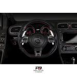 LEYO billet paddle shift extensions – Golf GTI Mk6 – silver paddles fitted, wide cockpit view - LEYO Thumbnail
