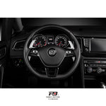LEYO Sportline paddle shift extensions – silver pair fitted to VW steering wheel - LEYO Thumbnail
