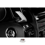 LEYO Sportline paddle shift extension – silver paddle fitted behind VW steering wheel - LEYO Thumbnail
