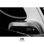 LEYO Sportline paddle shift extension – silver paddle close-up on steering wheel - LEYO Thumbnail