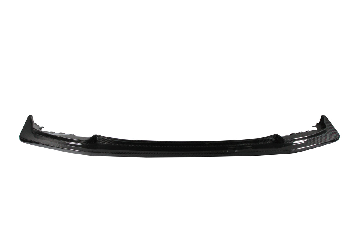 APR G87 M2 carbon front air dam lip, full width front view on white