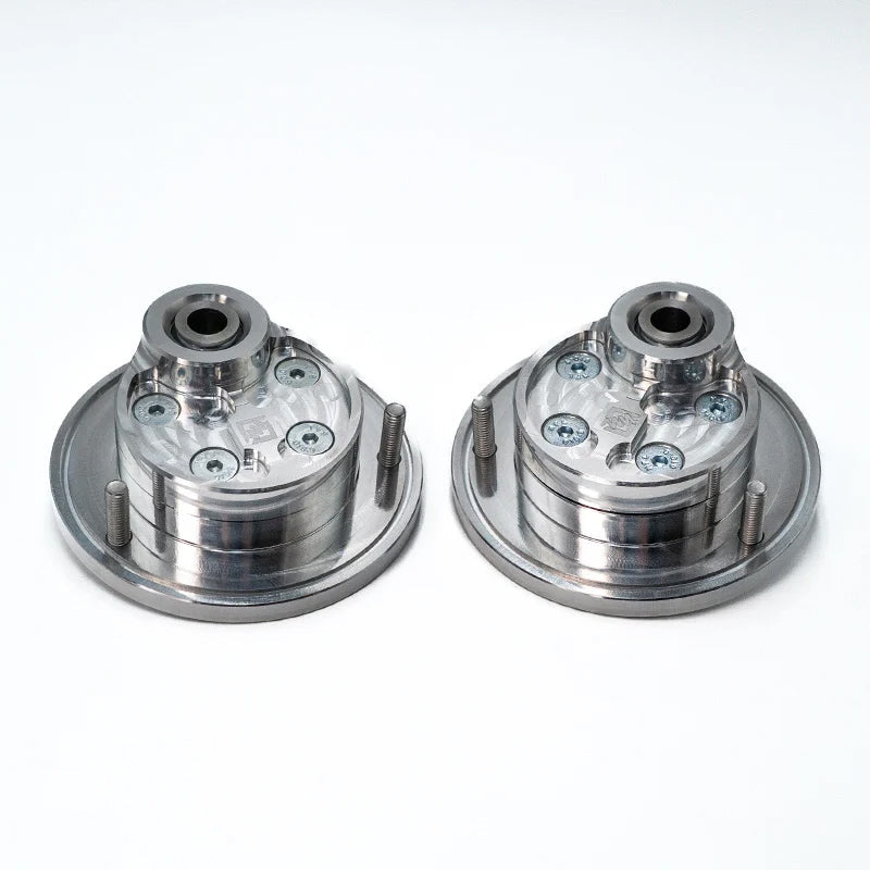 Suspension Secrets Stage 2 rear top mount camber plates, pair on a white background - Suspension Secrets