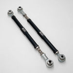 Suspension Secrets adjustable rear toe arms, black bodies with rod ends, pair on a white background - Suspension Secrets Thumbnail