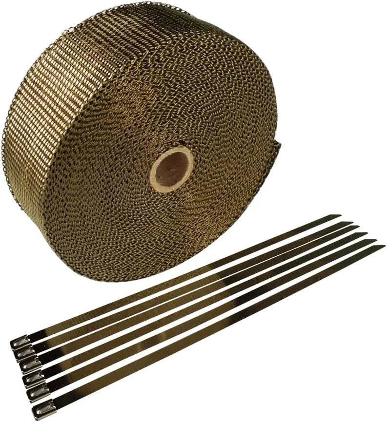 KORSH titanium exhaust heat wrap 10m x 50mm roll with stainless ties - KORSH