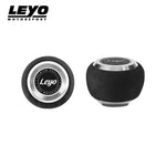 LEYO black Alcantara DSG shift knob (silver anodised) – top and side view of knob head - LEYO Thumbnail