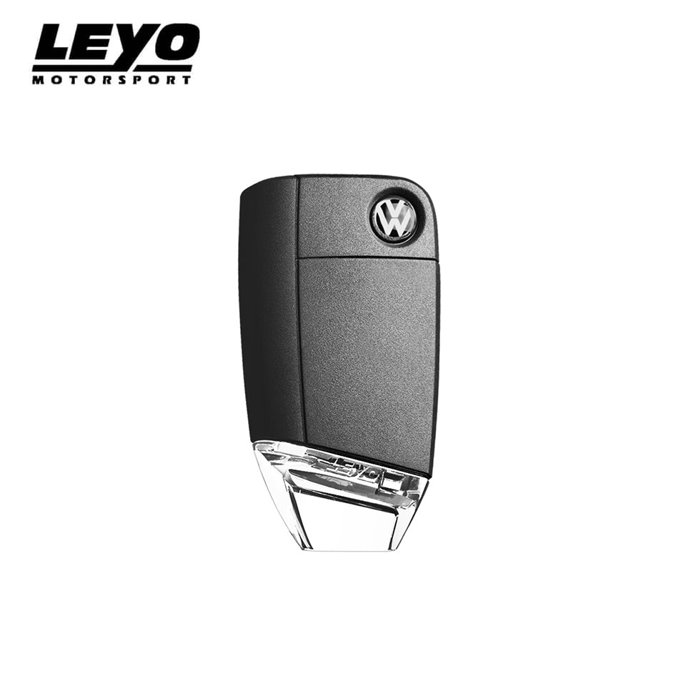 LEYO clear key base & cover – VW flip key with clear base, rear view