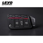 LEYO clear key base & cover – black key cover with red stripe on flip key - LEYO Thumbnail