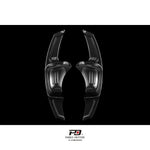 LEYO billet paddle shift extensions – Golf Mk8 – black pair front view - LEYO Thumbnail