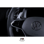 LEYO billet paddle shift extensions – VW Mk8-style wheel – silver paddle fitted (product illustration) - LEYO Thumbnail