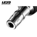 LEYO silver Nappa manual shift knob – close-up of adapter collar and base - LEYO Thumbnail