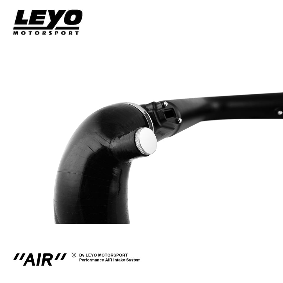 LEYO cold air intake – Golf GTI Mk5 / Golf R Mk6 – silicone coupler and pipe close-up