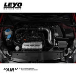 LEYO cold air intake – Golf Mk6 1.4 TSI – fitted in red Golf without heat shield, full bay - LEYO Thumbnail
