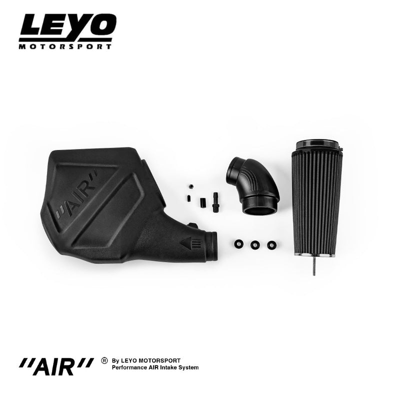 LEYO V2 cold air intake – EA211 1.4 TSI – kit contents laid out - LEYO
